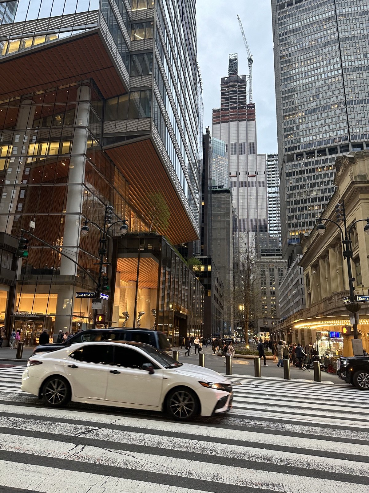 City buildings and a street crossing